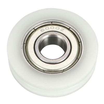 Harfington Uxcell 1.8mm Deep Metal V Groove Guide Bearing Pulley Rail Ball Wheel 10x35x9mm