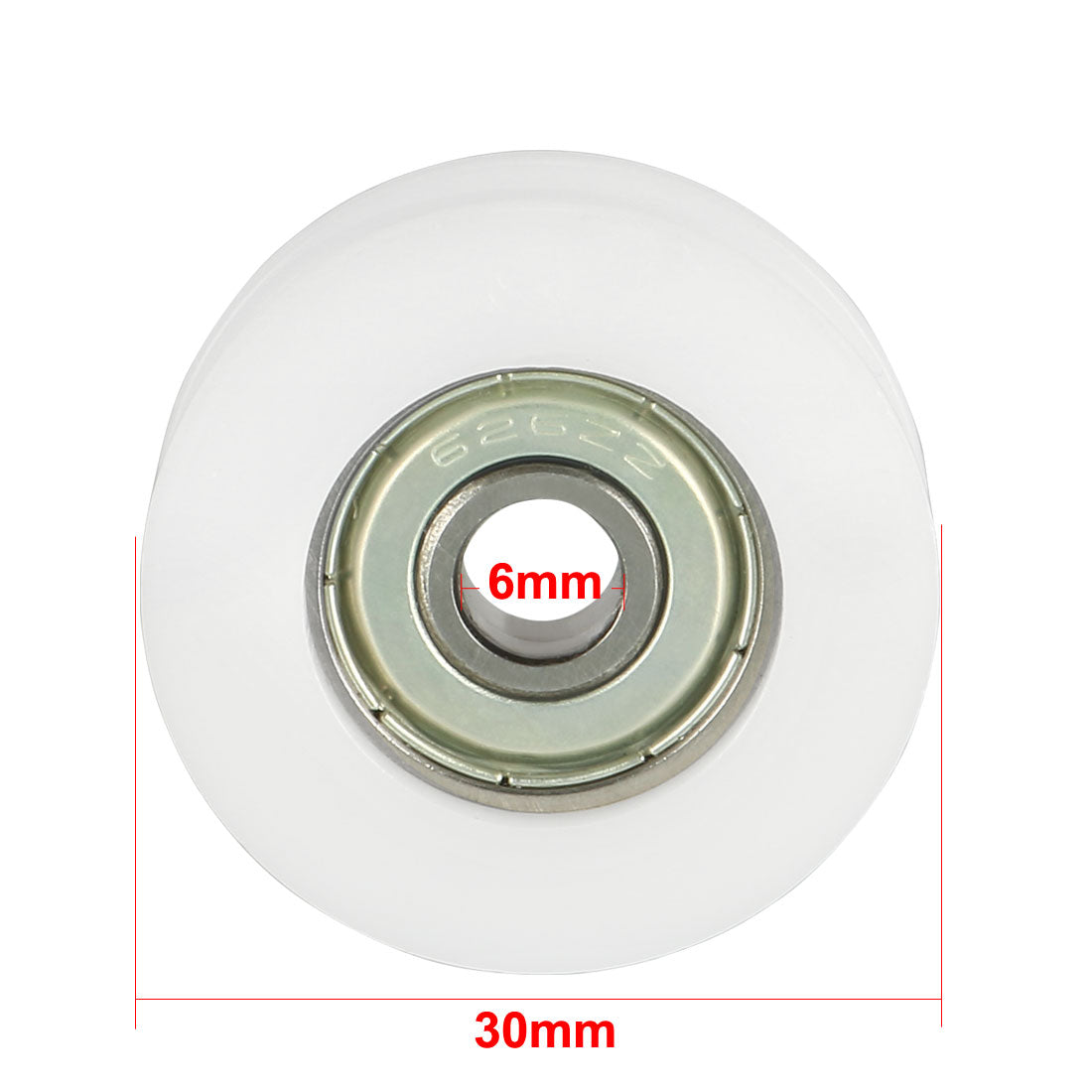 uxcell Uxcell 3mm Deep Metal V Groove Guide Bearing Pulley Rail Ball Wheel 6x30x10mm