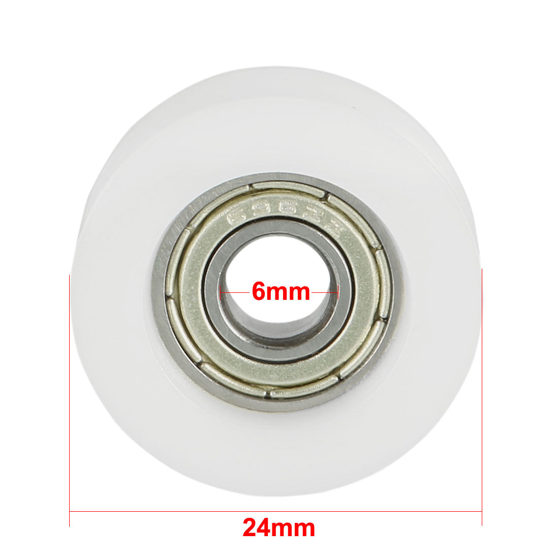 uxcell Uxcell 3mm Deep Metal V Groove Guide Bearing Pulley Rail Ball Wheel 6x24x9mm