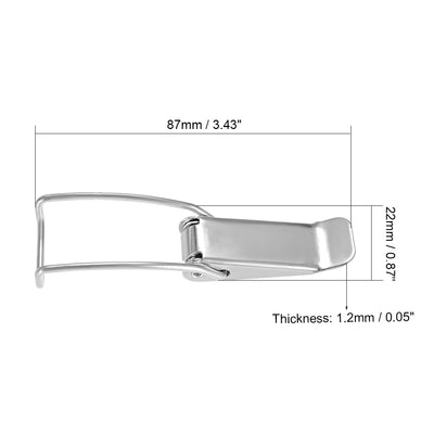 Harfington Uxcell 5 Pcs Iron Spring Loaded Toggle Case Box Chest Trunk Latch Catches Hasps Clamps, 87mm Length