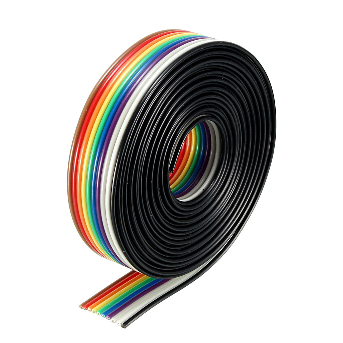 uxcell Uxcell Flat Ribbon Cable 10P Rainbow IDC Wire 1.27mm Pitch 2m Long