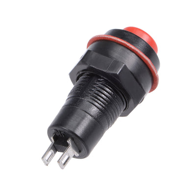 Harfington Uxcell 3pcs 10mm Latching Type Mini Push Button Switch Red Round Button SPST NO