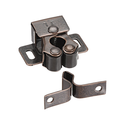 Harfington Uxcell Cabinet Door Double Roller Catch Ball Latch with Prong Copper Tone 5pcs