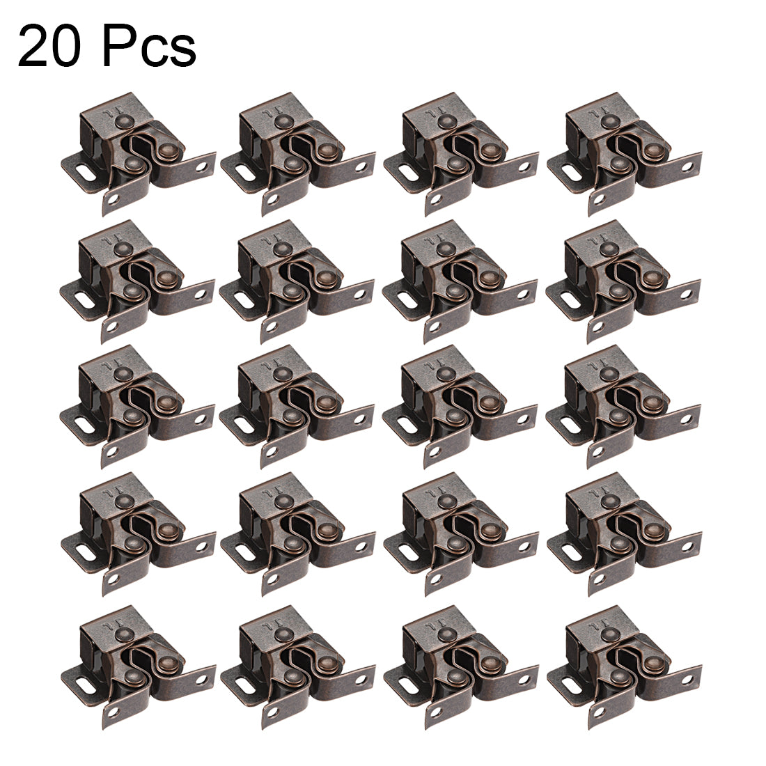 uxcell Uxcell Cabinet Door Double Roller Catch Ball Latch with Prong Copper Tone 20pcs