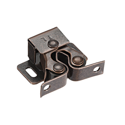 Harfington Uxcell Cabinet Door Double Roller Catch Ball Latch with Prong Copper Tone 20pcs