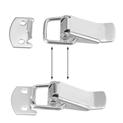 Harfington Uxcell 2 pcs 304 Stainless Steel Spring Loaded Toggle Case Box Chest Trunk Latch Catches Hasps Clamps, 49mm Overall Length