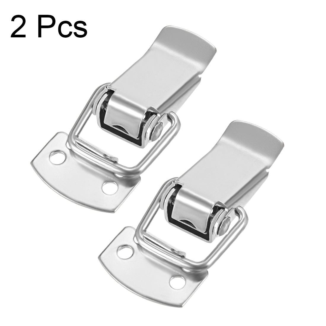 uxcell Uxcell 2 pcs 304 Stainless Steel Spring Loaded Toggle Case Box Chest Trunk Latch Catches Hasps Clamps, 49mm Overall Length