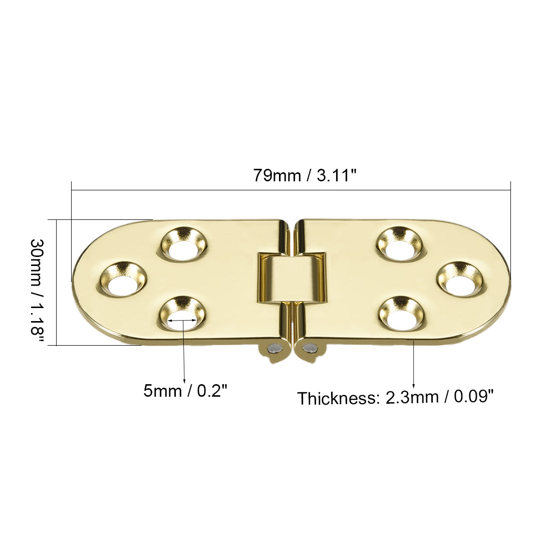 uxcell Uxcell Sewing Machine Table Folding Flip Hinge, Zinc alloy Chrome Plating Finish 2 Pcs