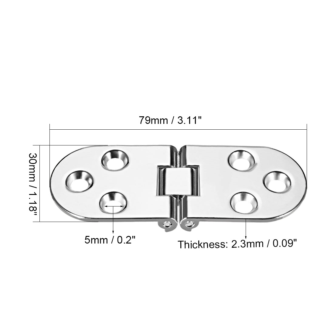 uxcell Uxcell 4 Pcs Sewing Machine Table Folding Flip Hinge, Zinc alloy Chrome Plating Finish