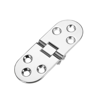 Harfington Uxcell 4 Pcs Sewing Machine Table Folding Flip Hinge, Zinc alloy Chrome Plating Finish