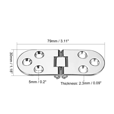 Harfington Uxcell 1 Pcs Sewing Machine Table Folding Flip Hinge, Silver Tone Zinc alloy Chrome Plating Finish