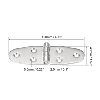 Harfington Uxcell T-Strap Heavy Shed Hinge Gate Door Hinges 304 Stainless Steel, 120mm Overall Length