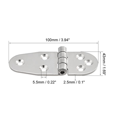 Harfington Uxcell T-Strap Heavy Shed Hinge Gate Door Hinges 304 Stainless Steel, 100mm Overall Length