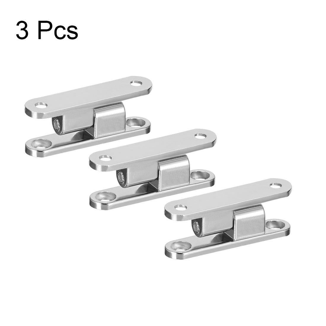 uxcell Uxcell Cupboard Zinc Alloy 90 Degree Detachable Door Hinge Silver Tone 3 pcs