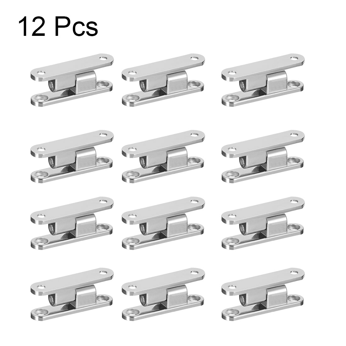 uxcell Uxcell Cupboard Zinc Alloy 90 Degree Detachable Door Hinge Silver Tone 12 pcs