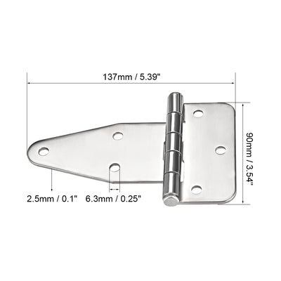 Harfington Uxcell T-Gurt Heavy Shed Scharnier Gate Tür Scharnier 304 Edelstahl, 137mm Gesamtlänge de