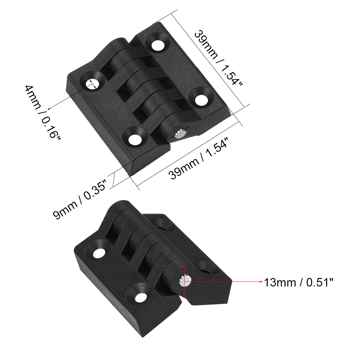 uxcell Uxcell 10pcs Cabinet Gate Closet Door 39mm Length ABS Nylon Hinge