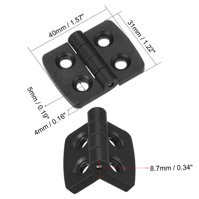 Harfington Uxcell 5pcs Cabinet Gate Closet Door 40mm Length ABS Nylon Hinge