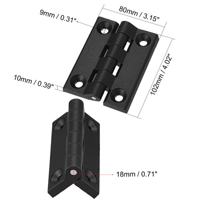 Harfington Uxcell 2pcs Cabinet Gate Closet Door 102mm Length ABS Nylon Hinge