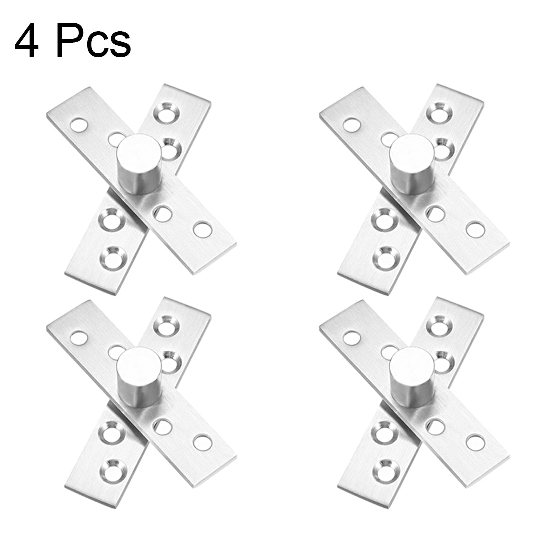 uxcell Uxcell 4 Sets Stainless Steel 360 Degree Door Pivot Hinge 75 x 17mm