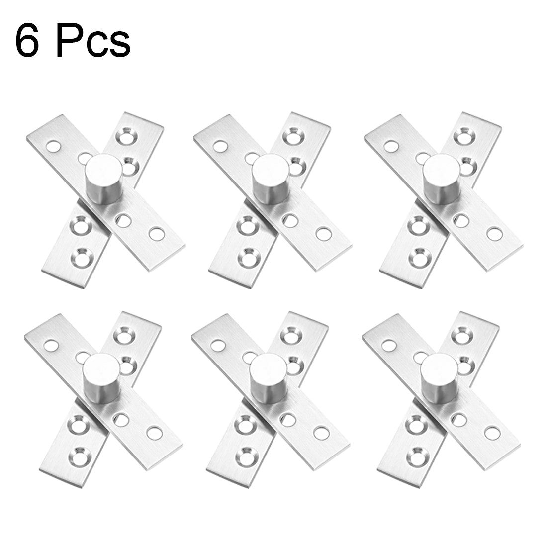 uxcell Uxcell 6 Sets Stainless Steel 360 Degree Door Pivot Hinge 75 x 17mm