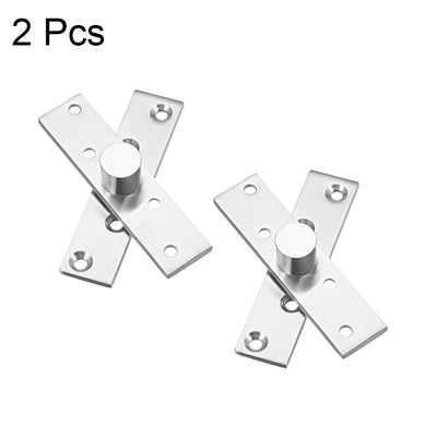 Harfington Uxcell 2 Sets Stainless Steel 360 Degree Door Pivot Hinge 100 x 24mm