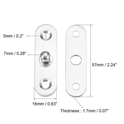 Harfington Uxcell 2 Sets Stainless Steel 360 Degree Rotating Door Pivot Hinge 57mm x 16mm