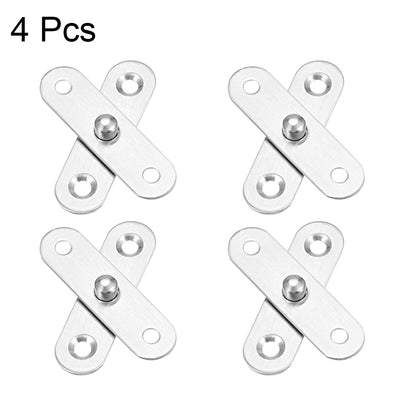 Harfington Uxcell 4 Sets Stainless Steel 360 Degree Rotating Door Pivot Hinge 57mm x 16mm