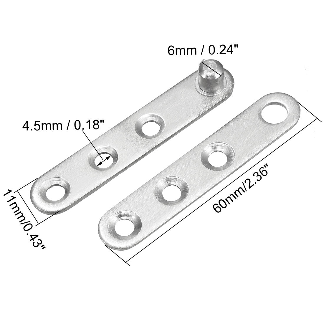 uxcell Uxcell 1 Set Stainless Steel 360 Degree Rotating Door Pivot Hinge 60mm x 11mm