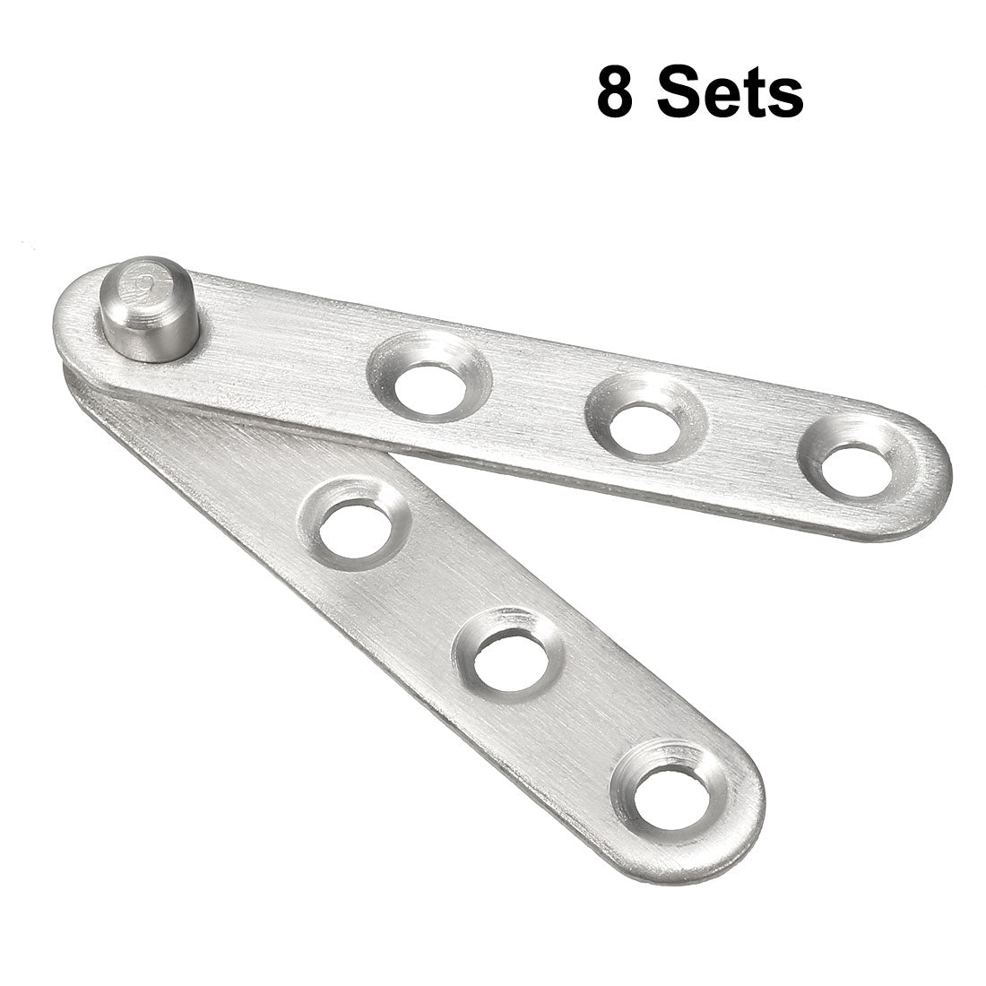 uxcell Uxcell 8 Sets Stainless Steel 360 Degree Rotating Door Pivot Hinge 60mm x 11mm