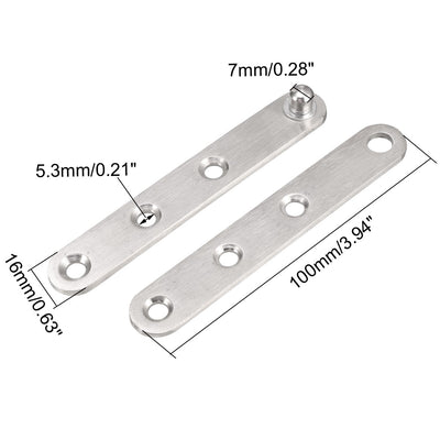 Harfington Uxcell 2 Sets Stainless Steel 360 Degree Rotating Door Pivot Hinge 100mm x 16mm