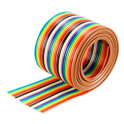 Harfington Uxcell Flat Ribbon Cable 26P Rainbow IDC Wire 1.27mm Pitch 1 Meters Long