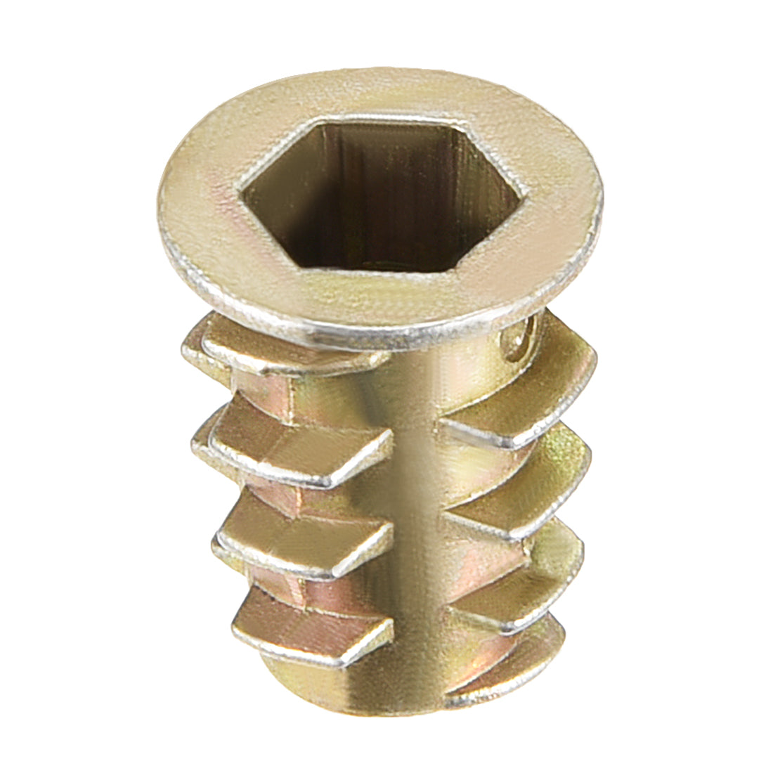 uxcell Uxcell Threaded Insert Nuts Zinc Alloy Hex Socket M6 Internal Threads 14mm Length 30pcs