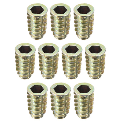 Harfington Uxcell Threaded Insert Nuts Zinc Alloy Hex Socket M8 Internal Threads 23mm Length 10pcs