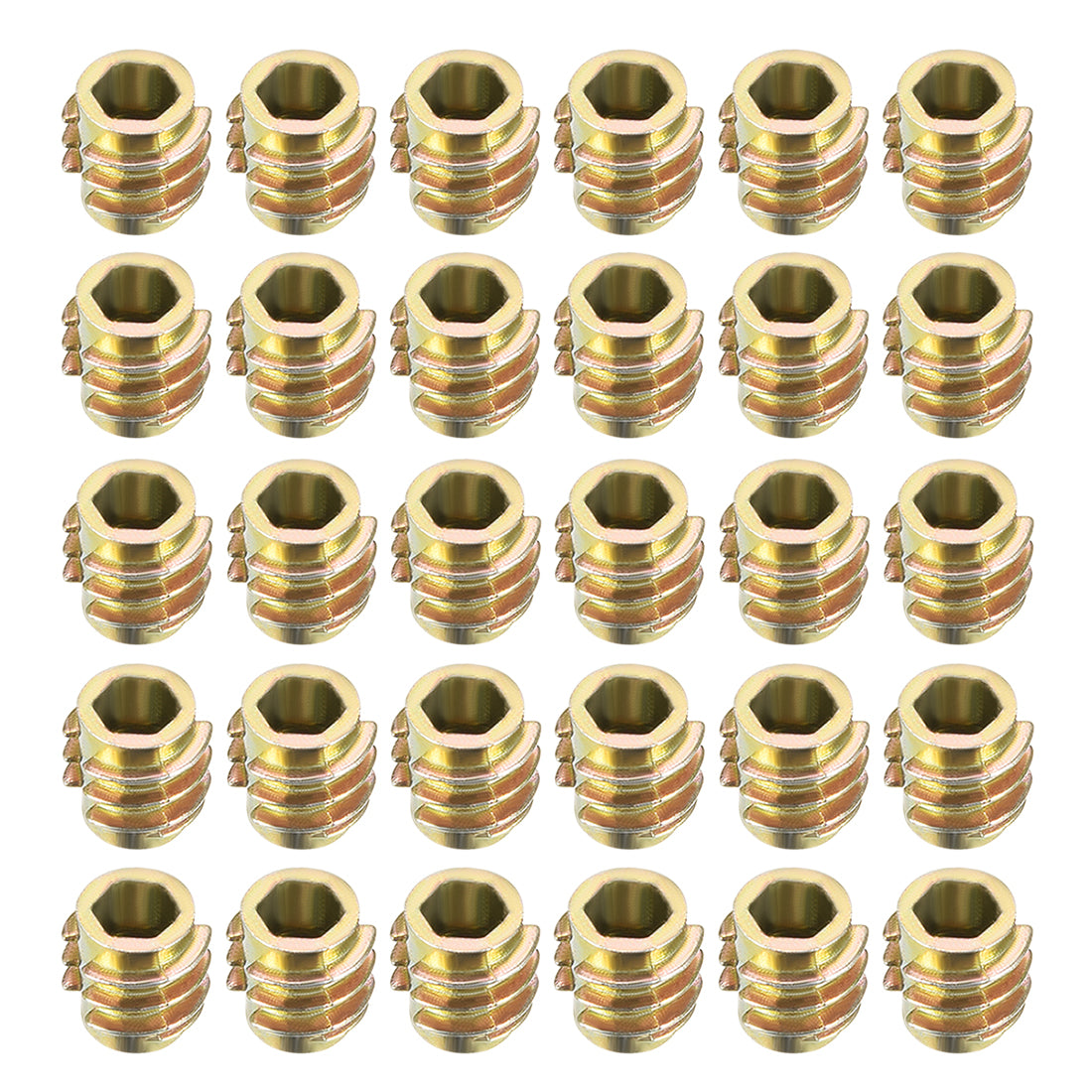 uxcell Uxcell Threaded Insert Nuts Zinc Alloy Hex-Flush M4 Internal Threads 8mm Length 30pcs