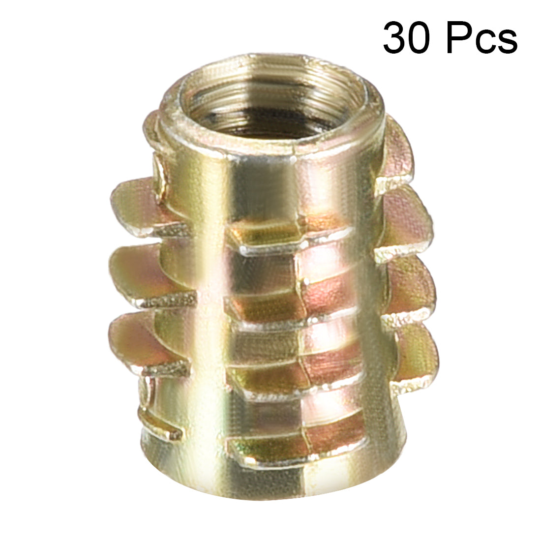 uxcell Uxcell Threaded Insert Nuts Zinc Alloy Hex-Flush M6 Internal Threads 13mm Length 30pcs