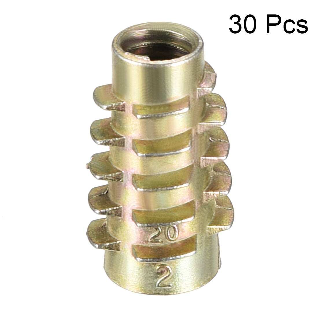 uxcell Uxcell Threaded Insert Nuts Zinc Alloy Hex-Flush M6 Internal Threads 20mm Length 30pcs