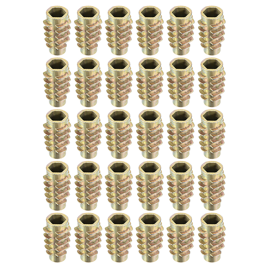 uxcell Uxcell Threaded Insert Nuts Zinc Alloy Hex-Flush M6 Internal Threads 20mm Length 30pcs