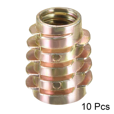 Harfington Uxcell Threaded Insert Nuts Zinc Alloy Hex-Flush M8 Internal Threads 18mm Length 10pcs