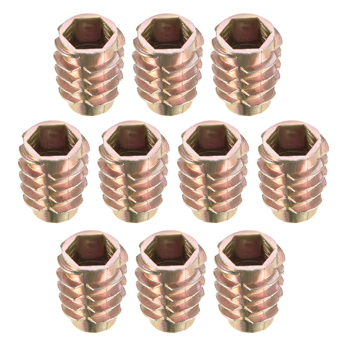 uxcell Uxcell Threaded Insert Nuts Zinc Alloy Hex-Flush M8 Internal Threads 18mm Length 10pcs