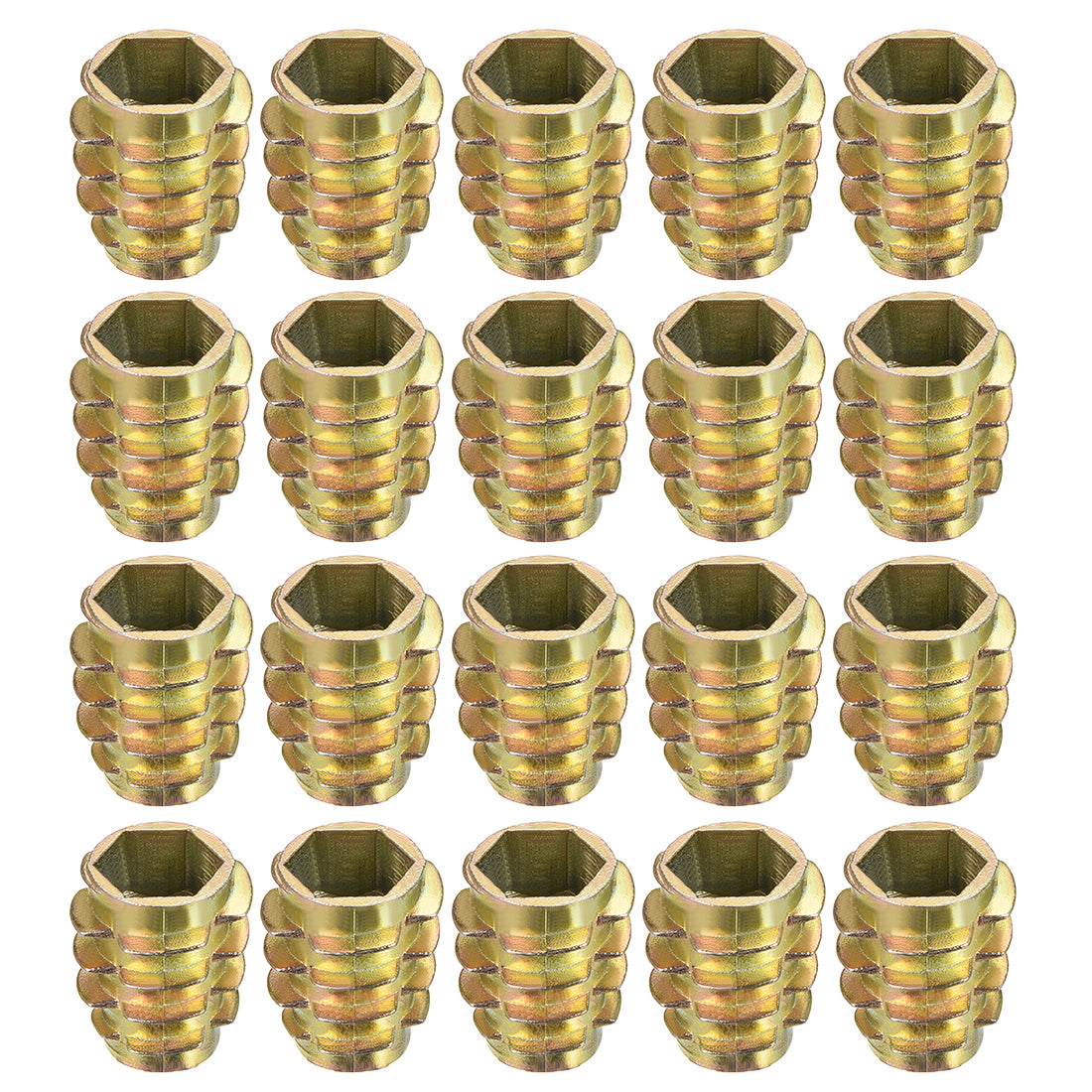 uxcell Uxcell Threaded Insert Nuts Zinc Alloy Hex-Flush M10 Internal Threads 20mm Length 20pcs