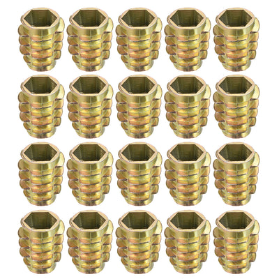 Harfington Uxcell Threaded Insert Nuts Zinc Alloy Hex-Flush M10 Internal Threads 20mm Length 20pcs