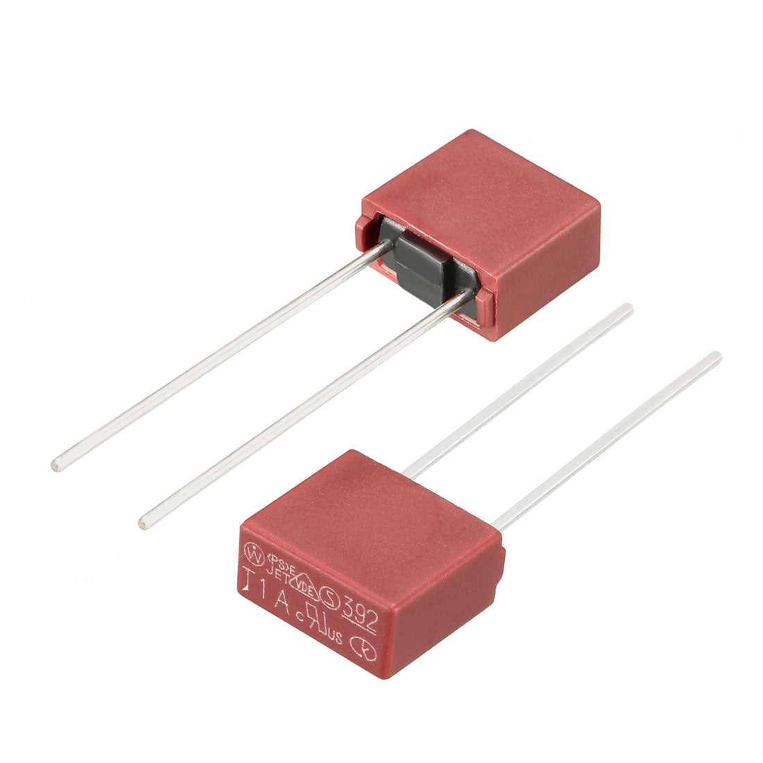 uxcell Uxcell 20Pcs DIP Mounted Miniature Square Slow Blow Micro Fuse T1A 1A 250V Red