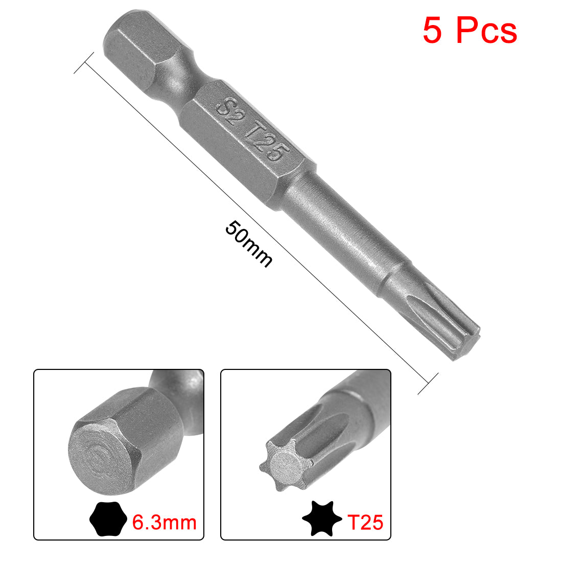 uxcell Uxcell Magnetic Torx Screwdriver Bits, Hex Shank S2 Steel Power Tool