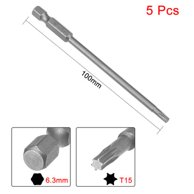 Harfington Uxcell Magnetic Torx Screwdriver Bits Hex Shank S2 Power Tool