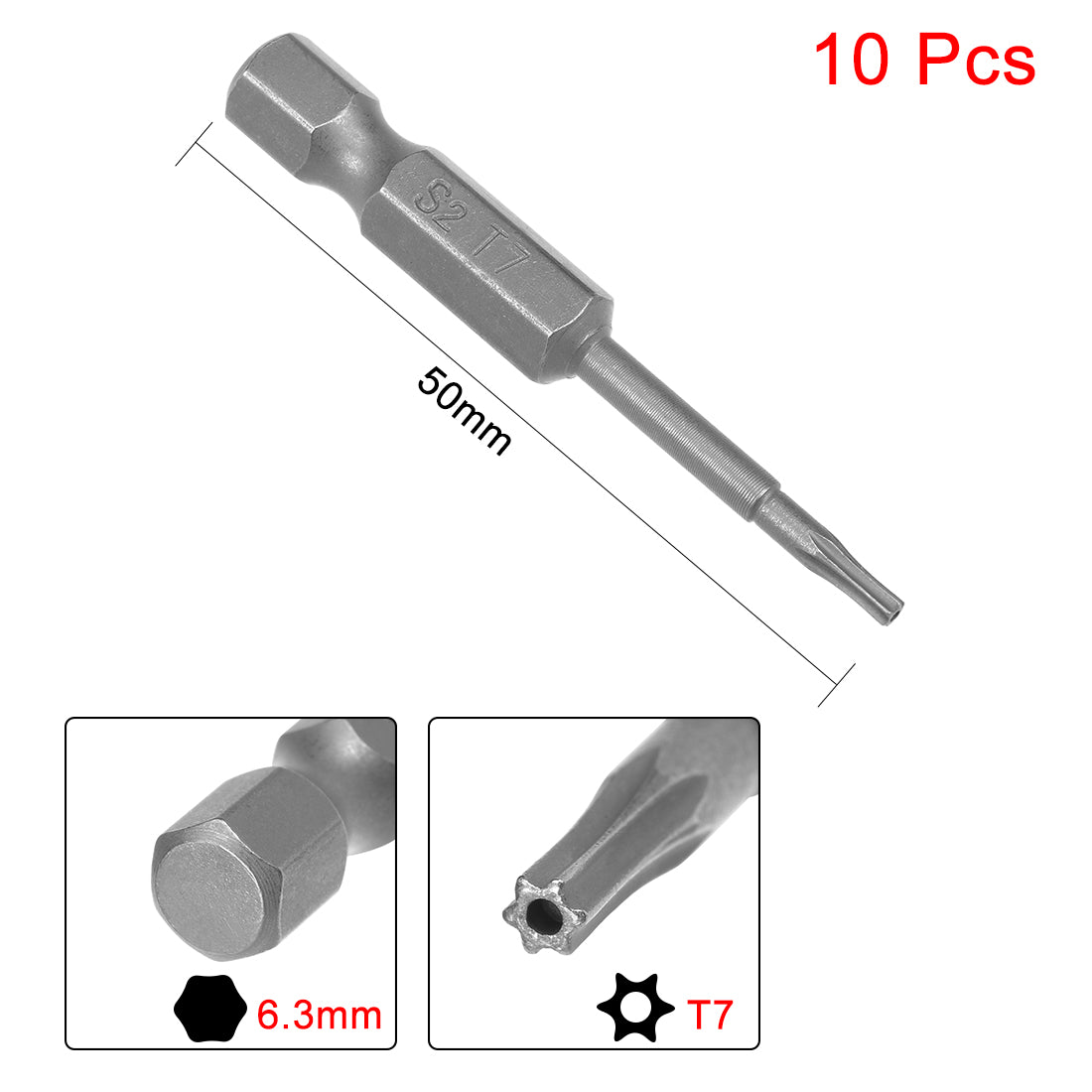 uxcell Uxcell Stück  mm Schaft Hex / T Torx Sicherung, magnetisch, S Stahl hoch de