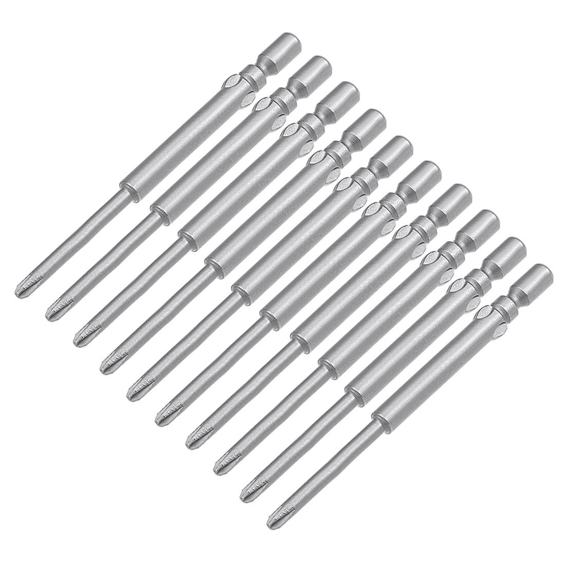 uxcell Uxcell 10 Pcs 4mm Round Shank 60mm Length 2.5mm PH1 Phillips Magnetic Screwdriver Bits