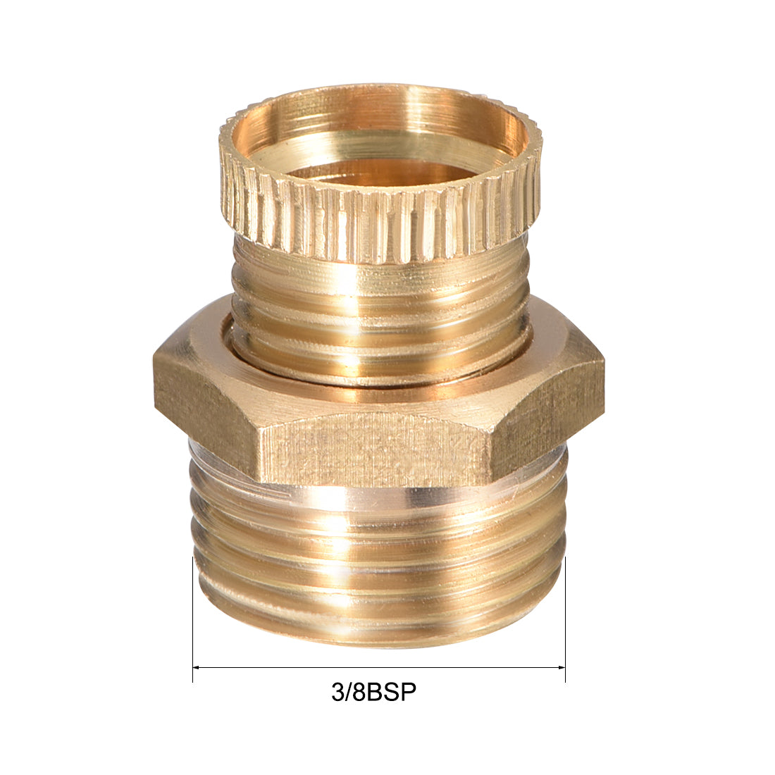 uxcell Uxcell 3/8BSP Male Thread Dia Air Compressor Part Brass Tone Security Water Drain Valve 2pcs