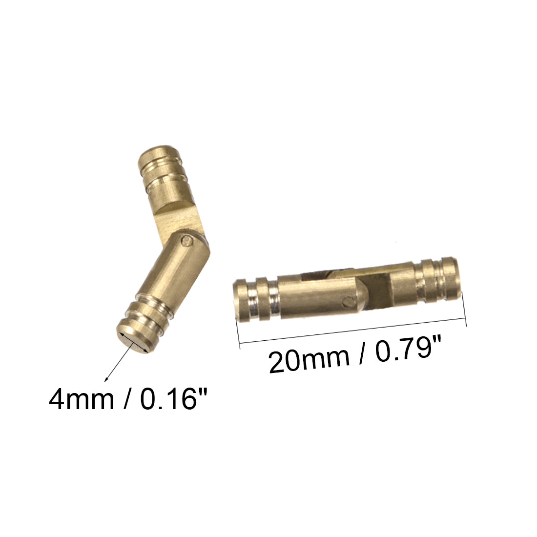 uxcell Uxcell Folding Support Hidden Concealed Cylinder Hinge Brass Tone 4mm x 20mm 8pcs