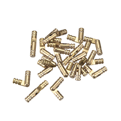 Harfington Uxcell Folding Support Hidden Concealed Cylinder Hinge Brass Tone 4mm x 20mm 20pcs